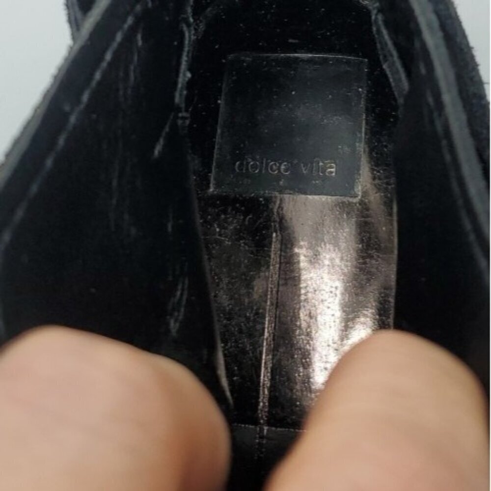 Dolce Vita Boots Trist Black Suede Ankle Slip On Booties Size 10 - Picture 9 of 11